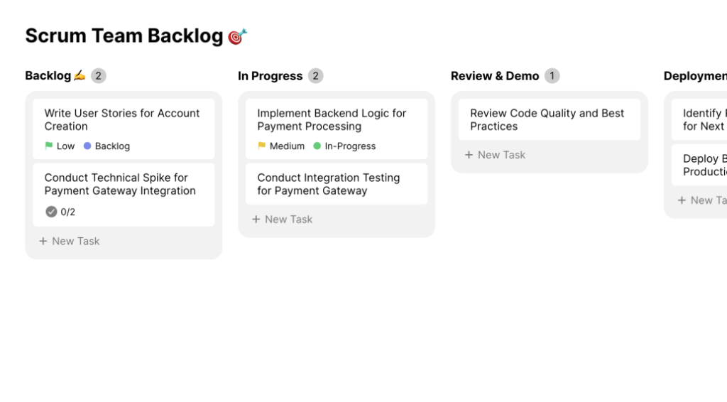 Free Scrum Team Backlog Template - TaskOrbiter